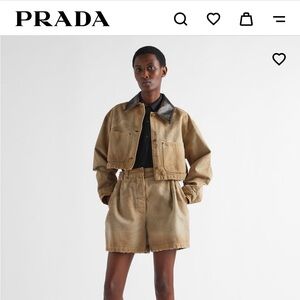 Prada Cropped Canvas Jacket for Women Size 38
